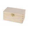 Dřevěná krabička na čaj s dvěma přihrádkami a zapínáním