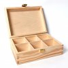 Dřevěná krabička na čaj s šesti přihrádkami a zapínáním II.