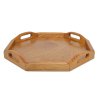 Dřevěný podnos osmihranný - 37 x 37 cm, nátěr dub
