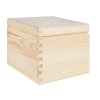 Dřevěná krabička s víkem - 16 x 16 x 13 cm, přírodní