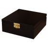 Dřevěná krabička s víkem a zapínáním 16 x 16 x 6 cm, černý nátěr