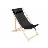 Zahradní lehátko s elegantním černým plátnem a polštářkem