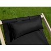Zahradní lehátko s elegantním černým plátnem a polštářkem