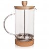Konvice kafetier se sítkem ze skla, nerezu, bambusu a korku. Objem 1 l