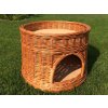 Domeček proutěný pro zvířata s překližkou - kulatý II.