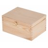 Dřevěná krabička s víkem a zapínáním - 22 x 16 x 10,5 cm, přírodní