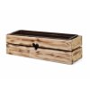 Dřevěný truhlík na květiny s plastovým vkladem, opalovaný - 53 cm II.