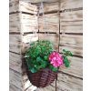 Závěsný květináč z neloupaného proutí s igelitem - kulatý I.