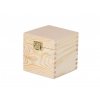 Dřevěná krabička s víkem a zapínáním - 13x13x13,5 cm