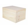 Dřevěná bedýnka s víkem, bez úchytů 40 x 30 x 22 cm - přírodní borovice