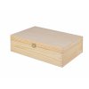 Dřevěná krabička s víkem a zapínáním - 30 x 20 x 10 cm, přírodní