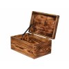 Dřevěná bedýnka s víkem 30 x 20 x 13 cm - opálené dřevo s lakováním