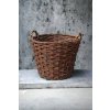 Kulatý proutěný koš na dřevo a seno s dvěma uchy - Ø 52 cm