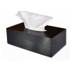 Dřevěná krabička na papírové kapesníky, černá s výsuvným dnem - 2. jakost