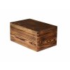 Dřevěná bedýnka s víkem 30 x 20 x 13 cm - opálené dřevo s lakováním - 2. JAKOST!