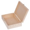 Dřevěná dárková krabička s víkem a zapínáním - 15 x 10 x 5 cm, přírodní - 2. JAKOST!
