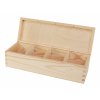 Dřevěná krabička na čaj s čtyřmi přihrádkami - podlouhlá - 2. JAKOST!