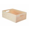 Dřevěná bedýnka 40 x 30 x 14 cm, stohovatelná - přírodní borovice - 2. JAKOST!