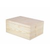 Dřevěná krabička s víkem - 25 x 20 x 15 cm, přírodní - 2. JAKOST!