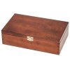 Dřevěná krabička s víkem a zapínáním - 28 x 16 x 8 cm, nátěr ořech - 2. JAKOST!