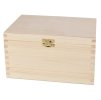 Dřevěná krabička s víkem a zapínáním - 22 x 16 x 13,5 cm, přírodní - 2. JAKOST!