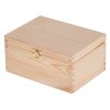 Dřevěná krabička s víkem a zapínáním - 22 x 16 x 10,5 cm, přírodní - 2. JAKOST!