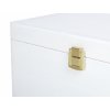 Dřevěná bedýnka s víkem a zapínáním 30 x 20 x 13 cm nejen na hračky - bílý pololesklý nátěr - 2. JAKOST!