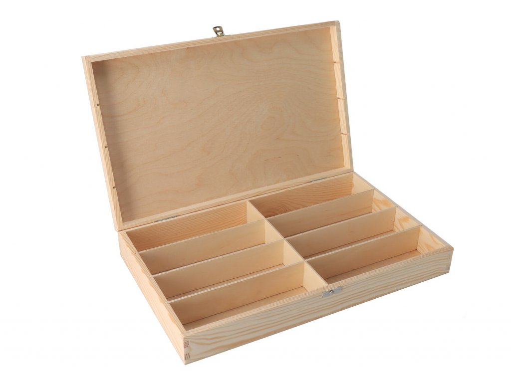 Dřevěná krabička s 8 přihrádkami | Dřevobox.cz