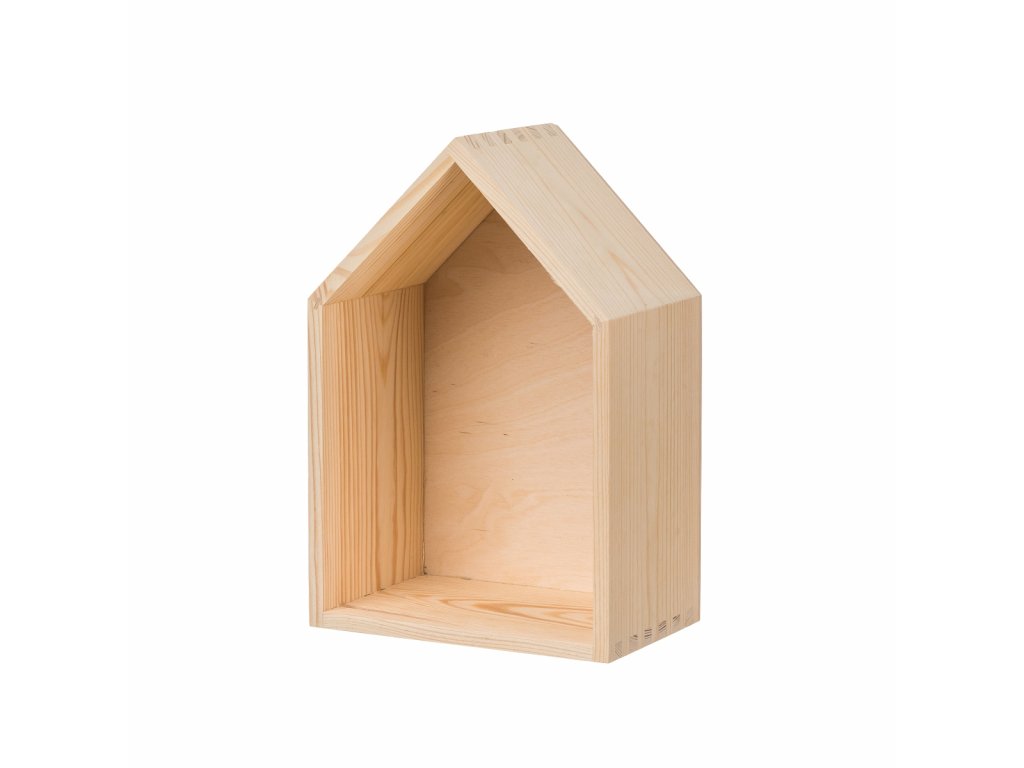 Dřevěná polička domeček - velká
