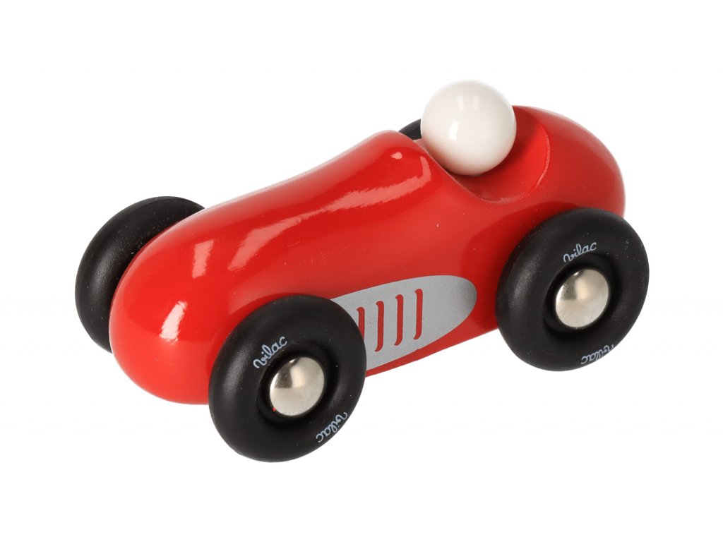 Dřevěné sportovní auto mini - červené
