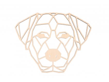 Dřevěný geometrický obraz - Labradorský retrívr 30 cm (Barva Přírodní)