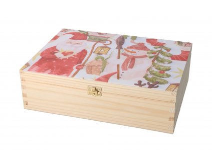 Dárková dřevěná krabička - Mikulášská nadílka pro děti