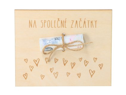 Dřevěná kapsa na peníze - Na společné začátky
