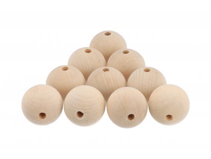 Dřevěné navlékací korálky 3 cm - 10 ks
