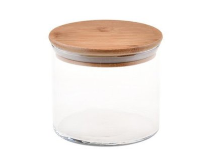 Skleněná dóza s bambusovým víkem - 700 ML