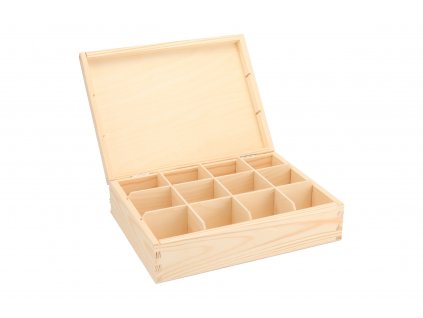 Dřevěná krabička na čaj (12 přihrádek)