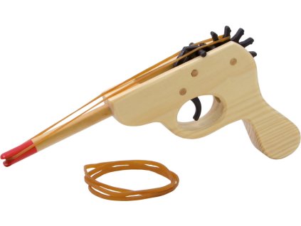 Dřevěná pistol na gumu