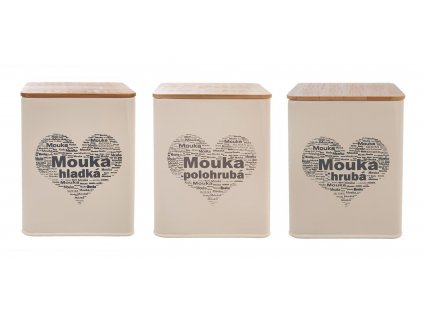 Plechová dóza s víkem - mouka (Zvolte variantu Hladká)