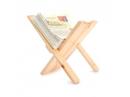 Dřevěný stojan na noviny