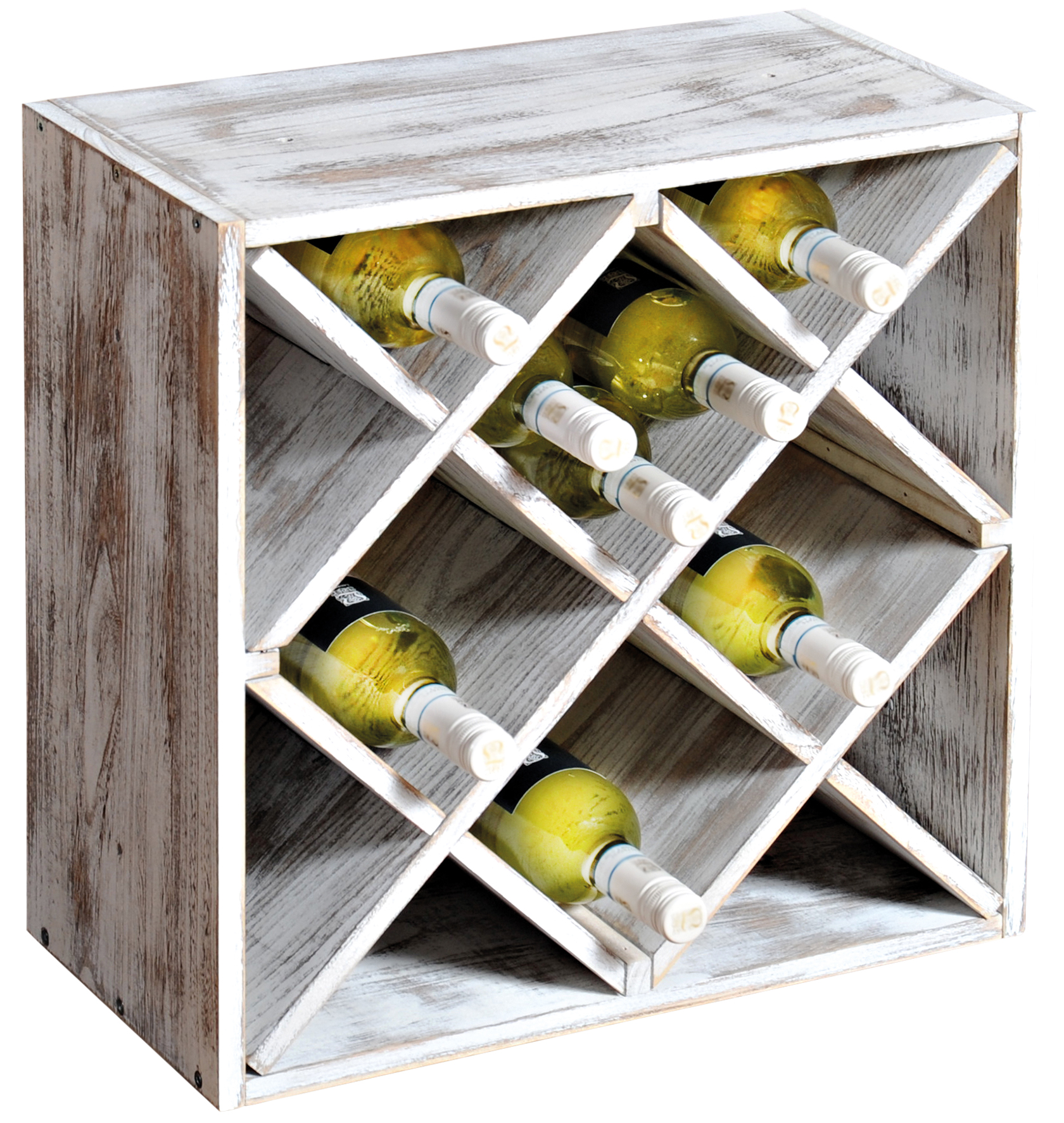 Dřevěný stojan na víno IV - 50 x 50 x 25 cm