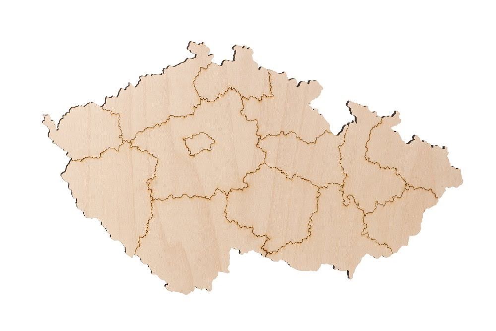 Dřevěná mapa České republiky