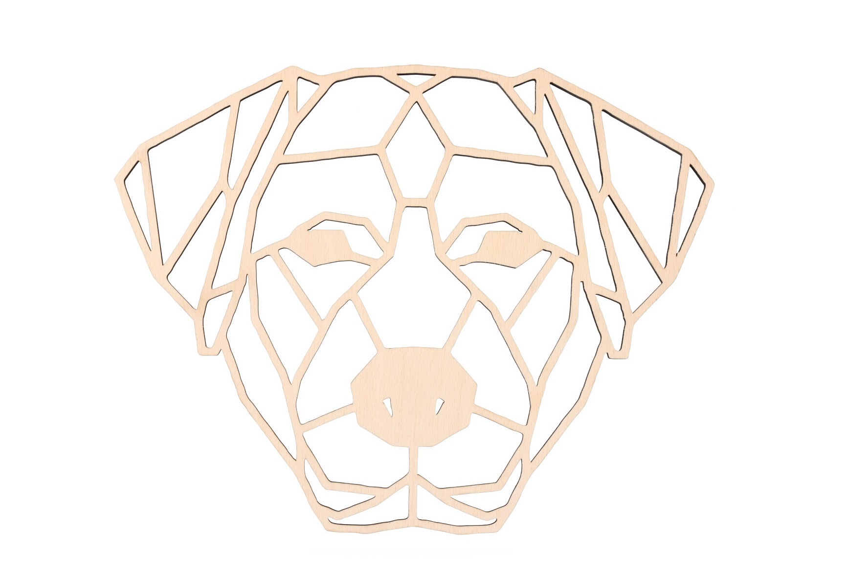 Dřevěný geometrický obraz - Labradorský retrívr 30 cm Barva: Přírodní