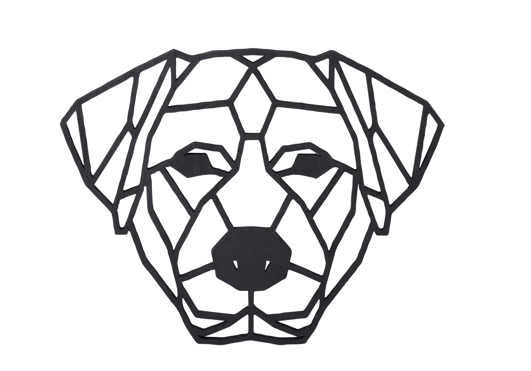 Dřevěný geometrický obraz - Labradorský retrívr 65 cm Barva: Černá