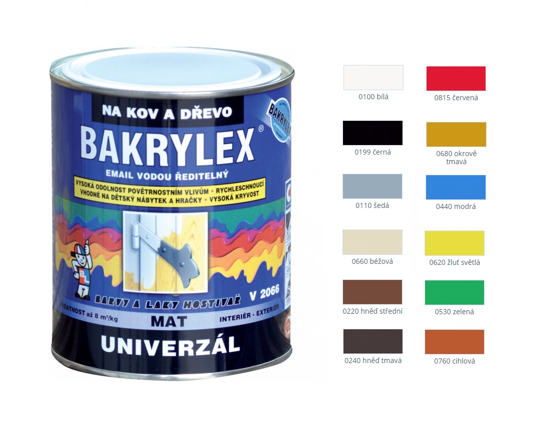 Bakrylex Univerzál matný 700 g - více barev Zvolte barvu:: Černá