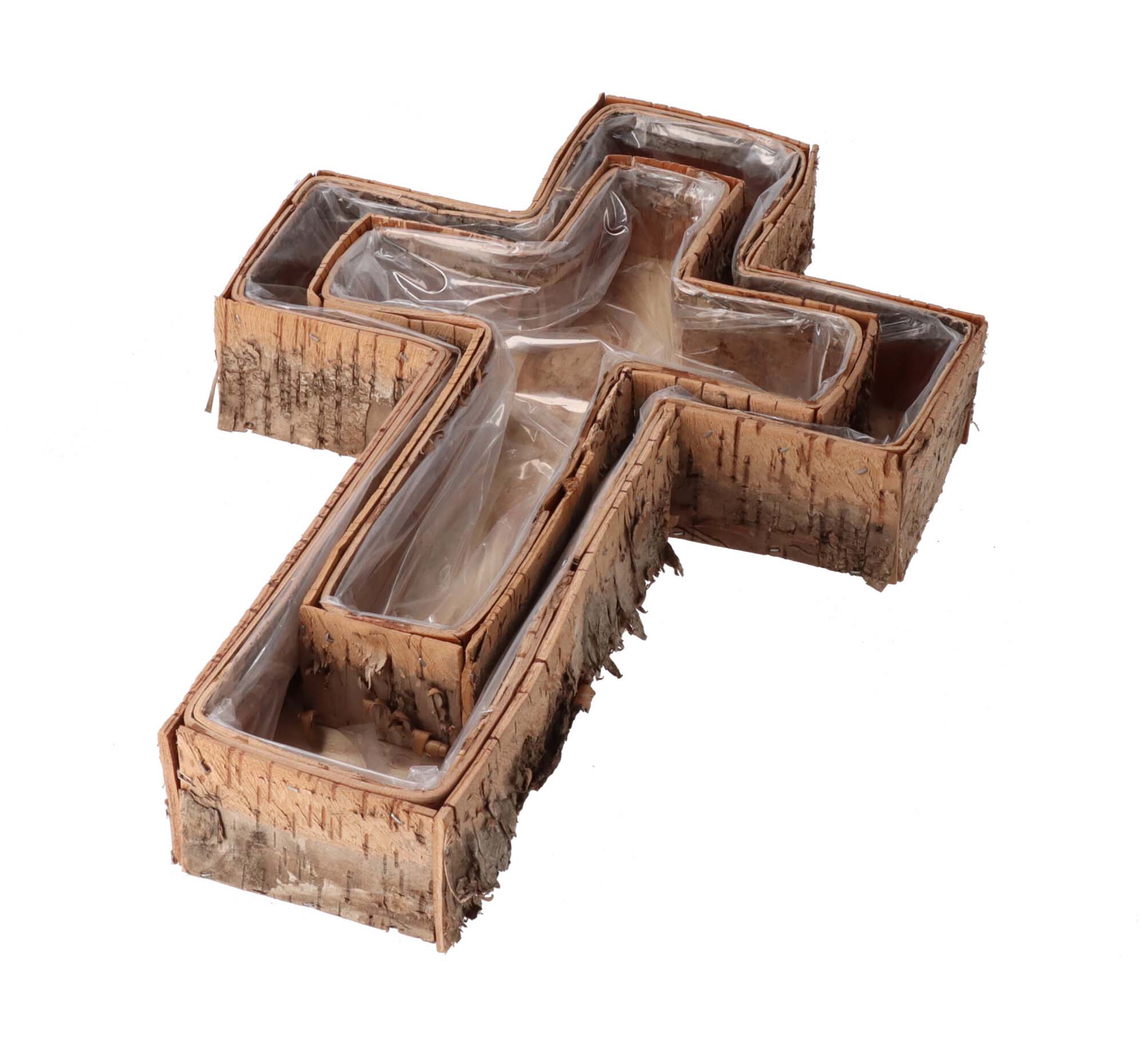 Dřevěný truhlík na hrob kříž - 2 ks