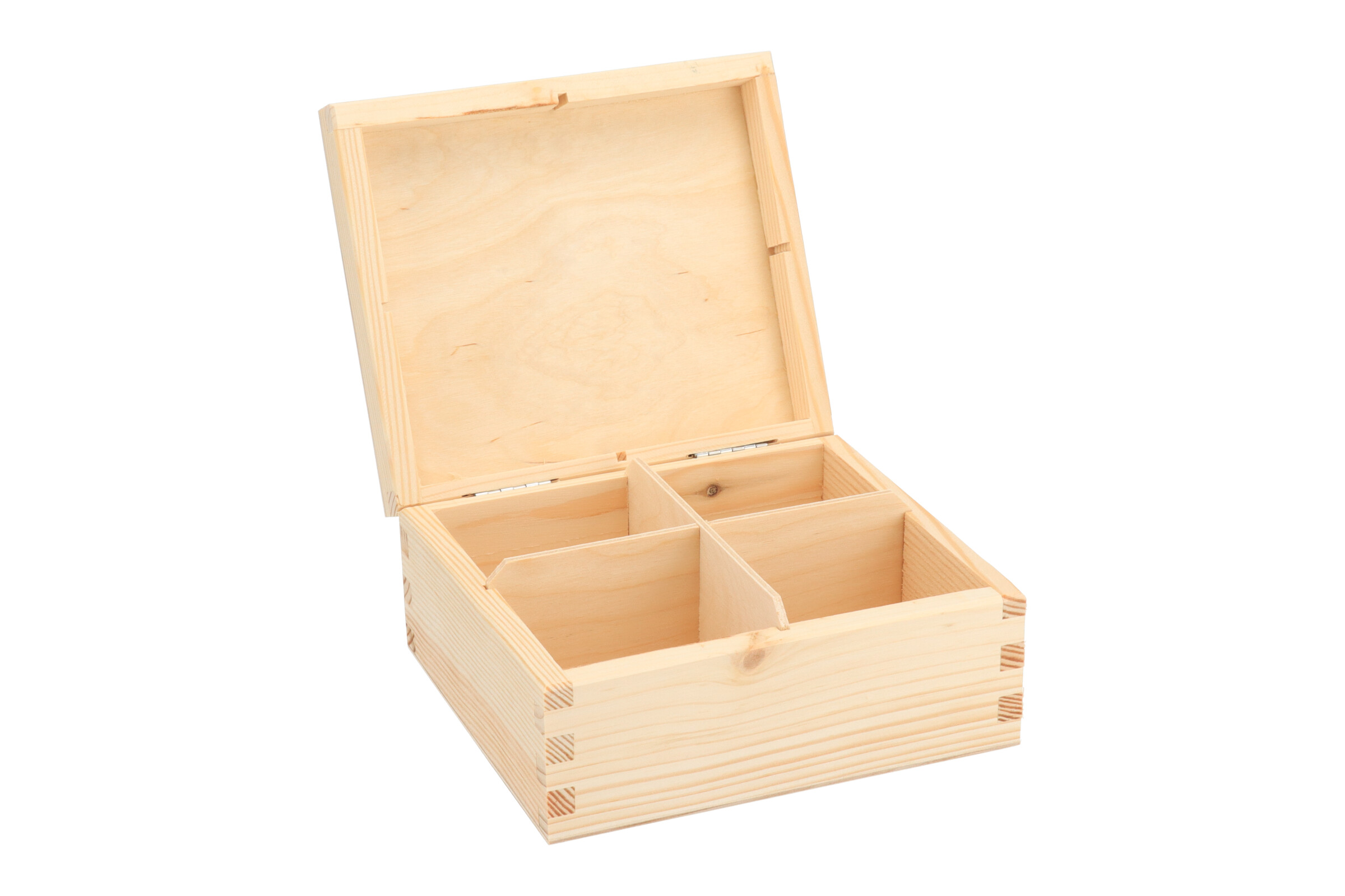 Dřevěná krabička na čaj (4 přihrádky)