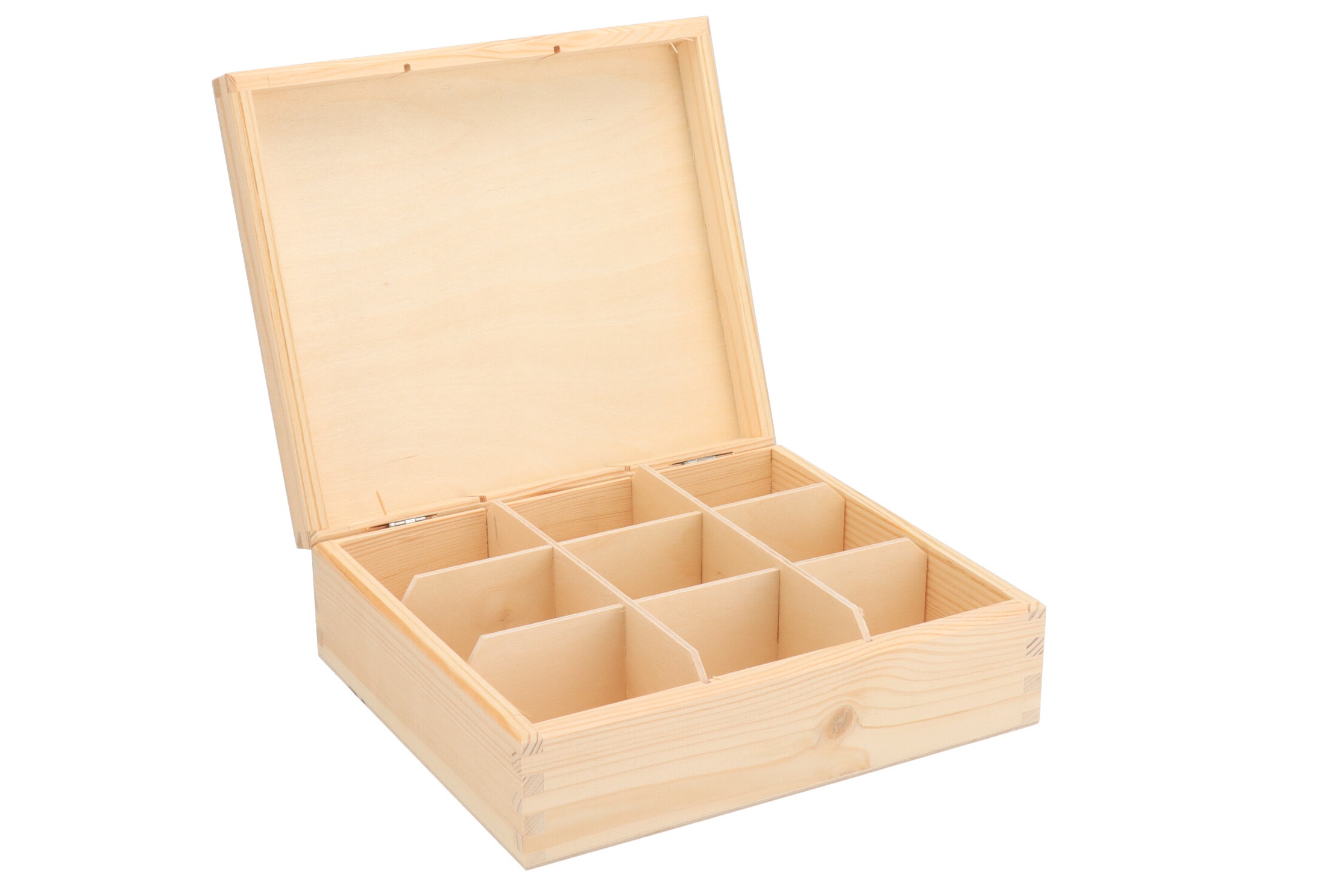 Dřevěná krabička na čaj (9 přihrádek)