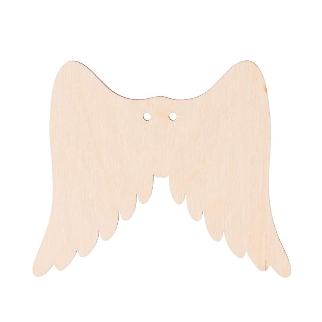 Dřevěná andělská křídla I s dírkou 9 x 8 cm