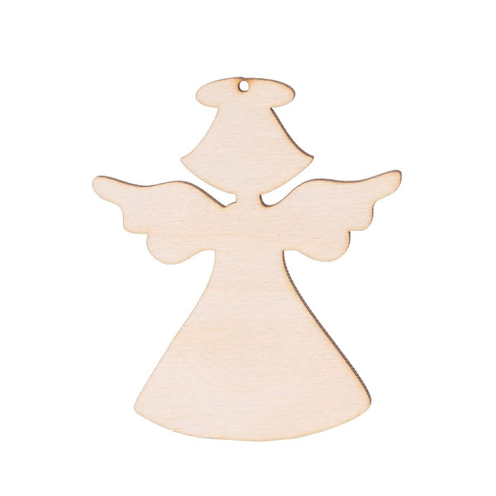 Dřevěný anděl XIV s dírkou 8 x 6 cm