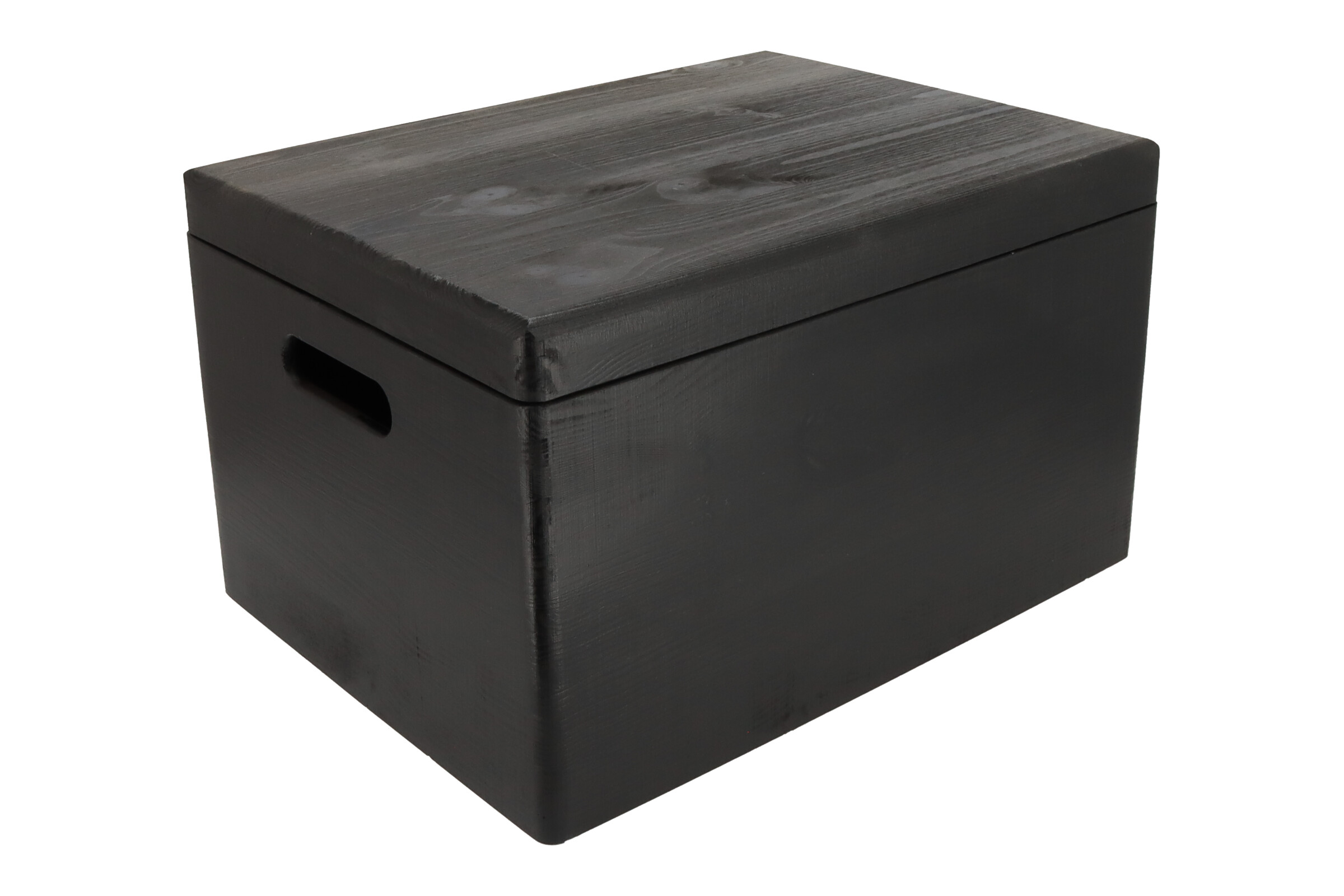 Dřevěný box s víkem 40 x 30 x 23 cm - černý